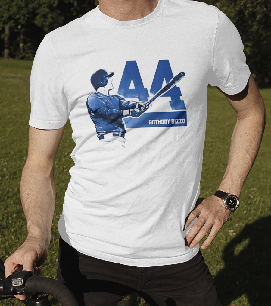 Anthony Rizzo 44 Swinging Blue Baseball Batter T-Shirt