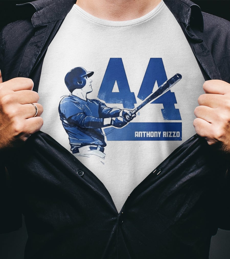 Anthony Rizzo 44 Swinging Blue Baseball Batter T-Shirt