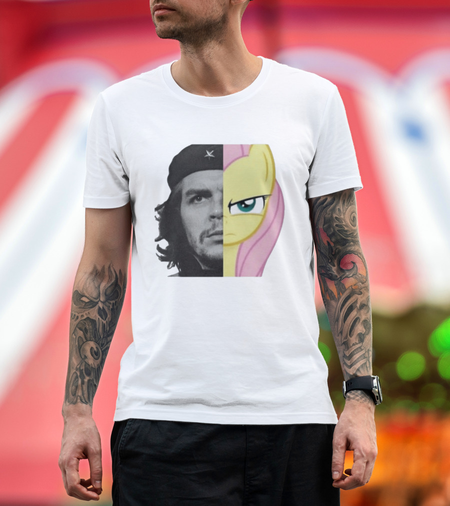 Che Guevara Fluttershy Crossover Fusion Face Mashup T-Shirt