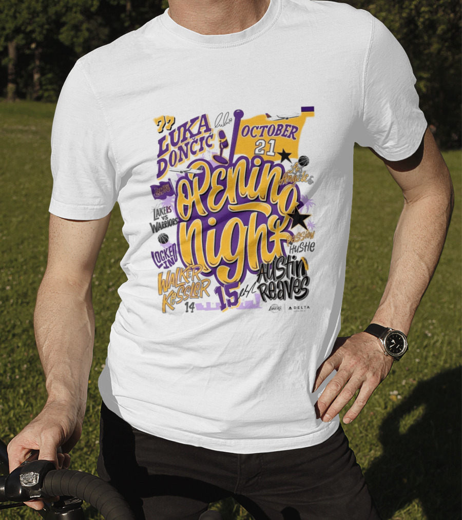 Los Angeles Lakers Luka Doncic Opening Night October 21 Walker Kessler Austin Reaves T-Shirt