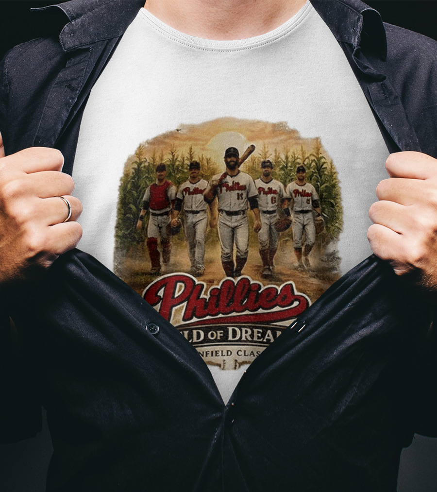 Phillies Field Of Dreams Cornfield Classic Vintage Baseball Magic T-Shirt