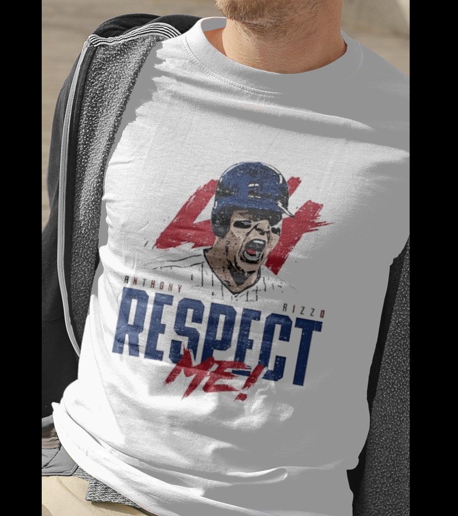 Anthony Rizzo Respect Me Screaming Baseball Player Distressed 44 Red T-Shirt