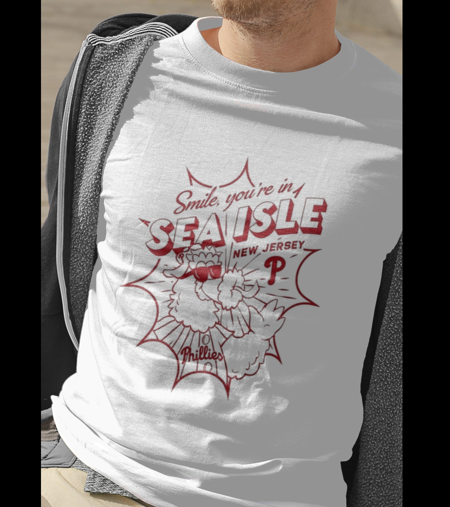 Smile You're In Sea Isle Phillies Baseball Fan Gear T-Shirt