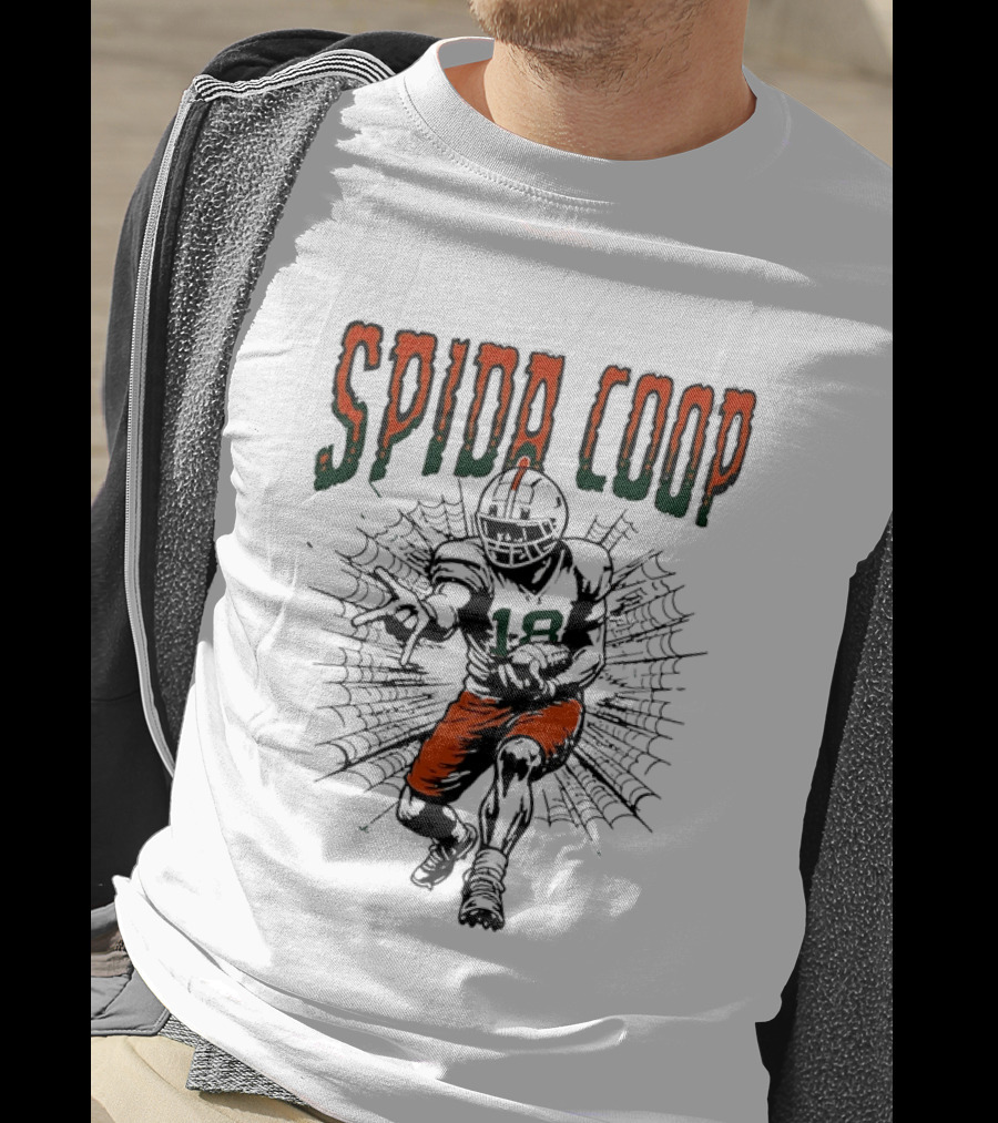 Spida Coop Miami Hurricanes Football Player Web T-Shirt