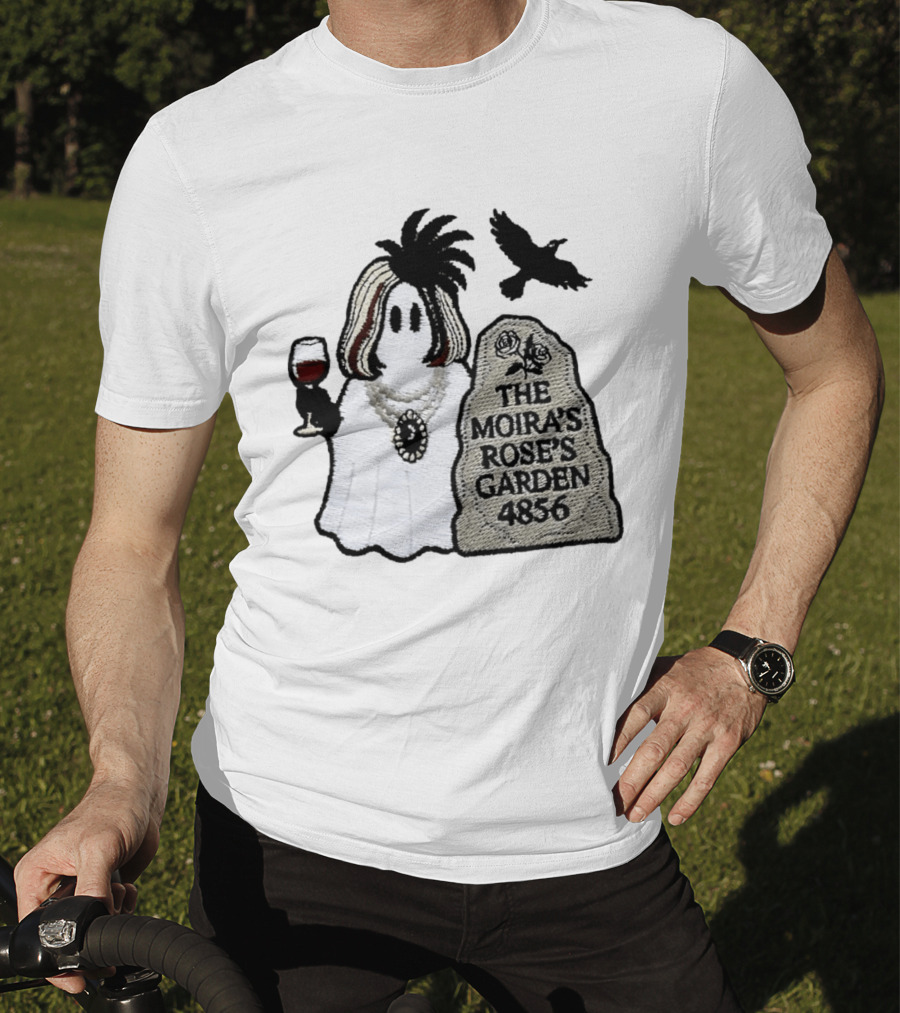 The Moira's Rose's Garden Ghost Wine Glass Tombstone Crow 4836 Wig T-Shirt