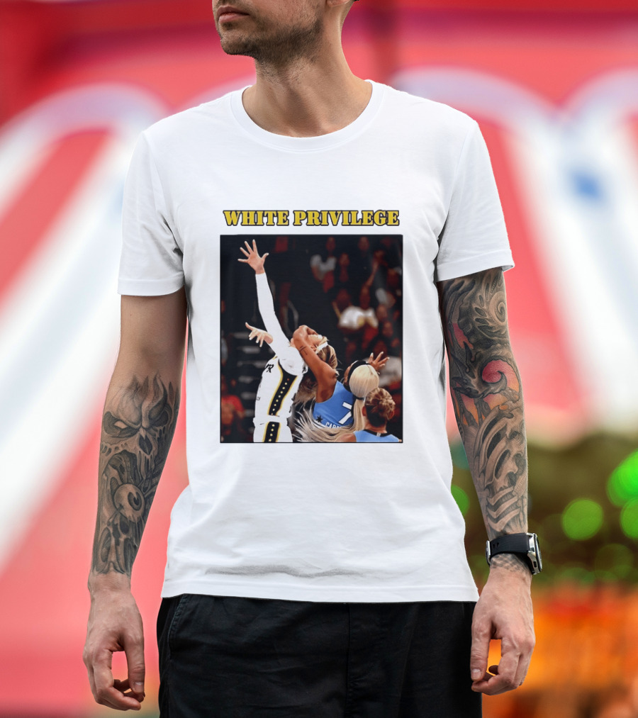 WHITE PRIVILEGE Sophie Cunningham DiJonai Carrington Basketball Confrontation T-Shirt