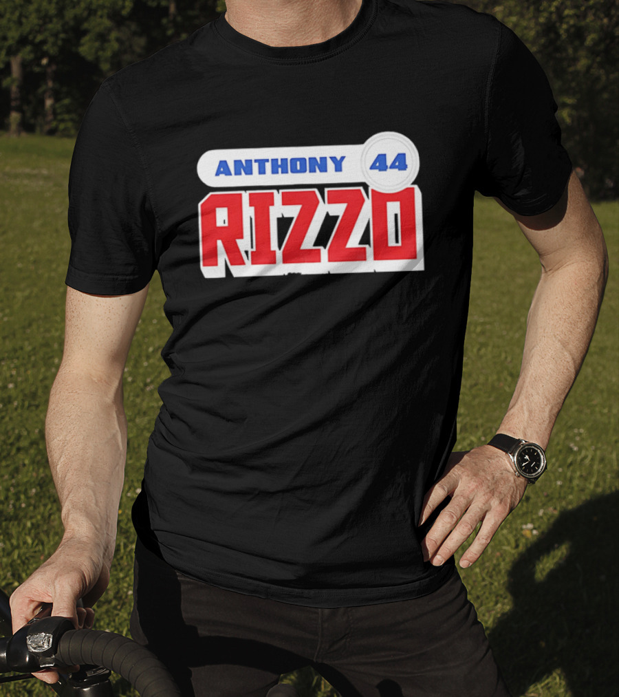 Anthony Rizzo 44 Red Blue Block Jersey Number T-Shirt