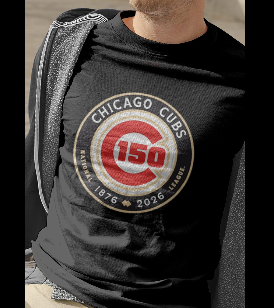 Chicago Cubs National League 150th Anniversary 1876 2026 Pinstripes T-Shirt