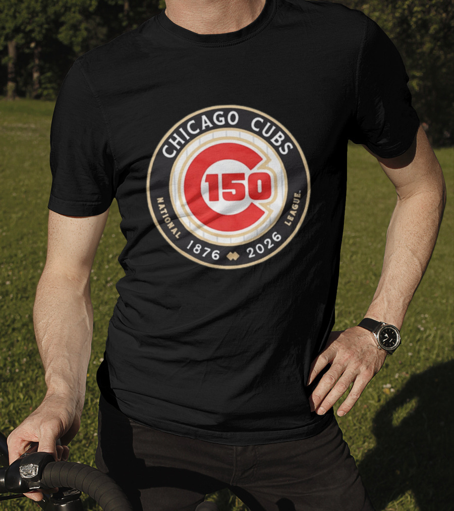 Chicago Cubs National League 150th Anniversary 1876 2026 Pinstripes T-Shirt