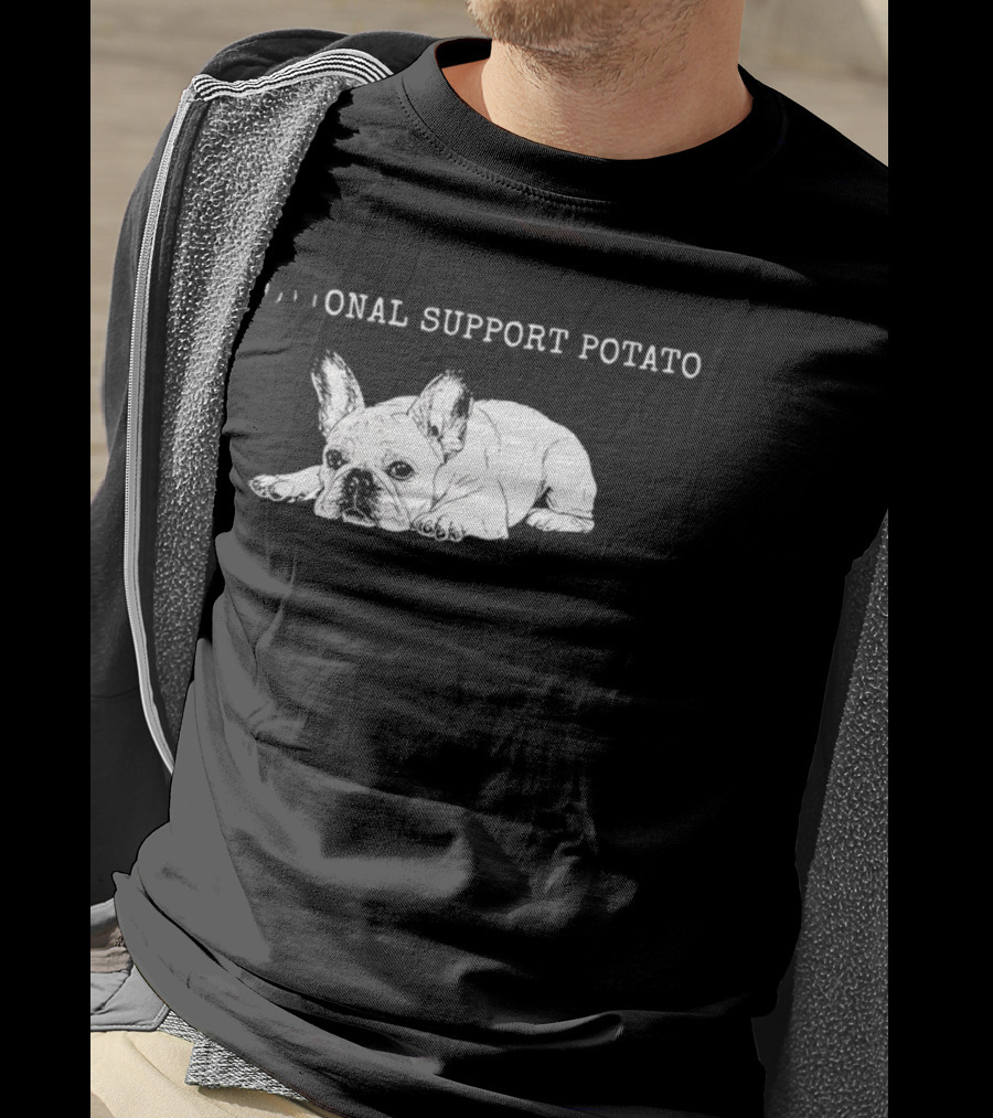 Emotional Support Potato French Bulldog Dog Lovers Humor T-Shirt