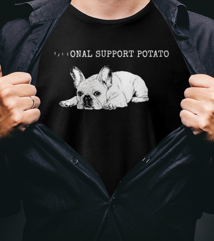 Emotional Support Potato French Bulldog Dog Lovers Humor T-Shirt