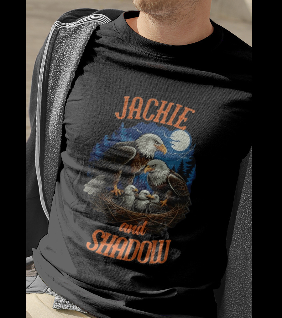 Jackie And Shadow Bald Eagles Together In Nest Under Moonlight 2012 2026 T-Shirt