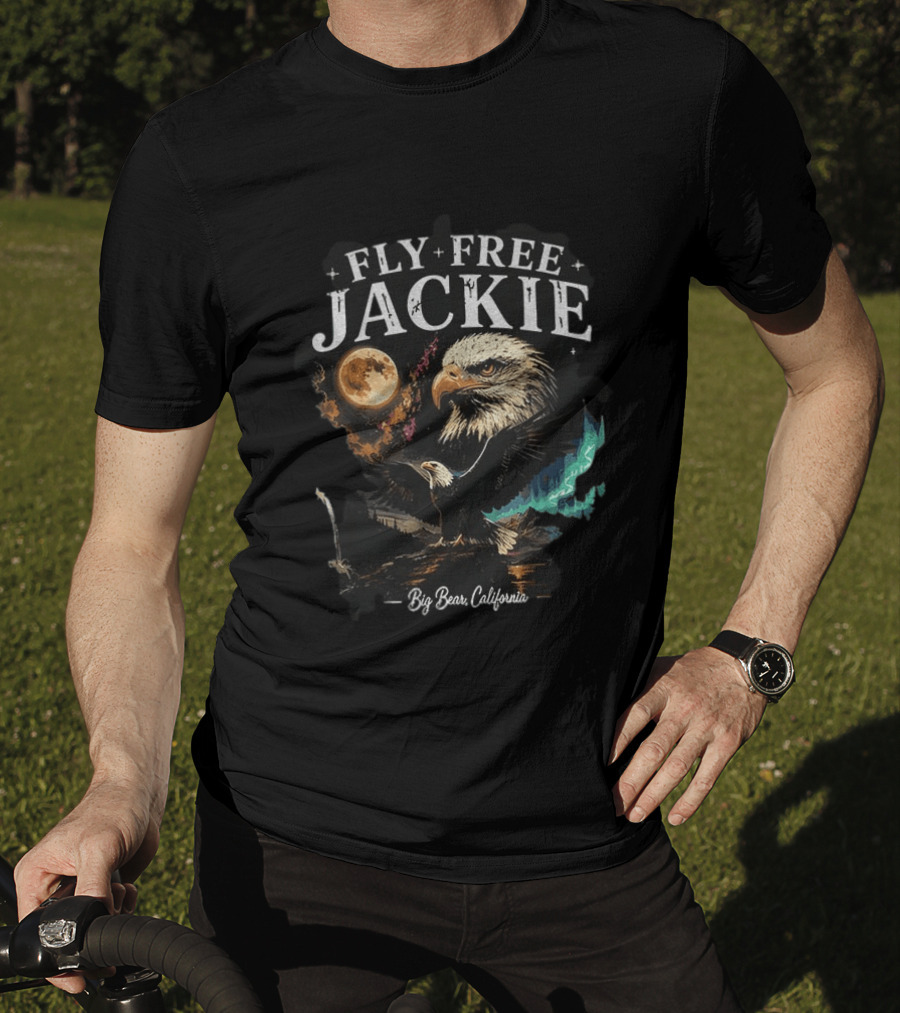 Fly Free Jackie Eagle Moon Big Bear California T-Shirt