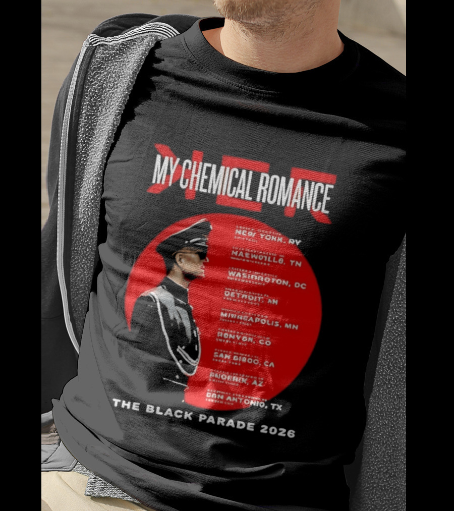 My Chemical Romance The Black Parade 2026 Tour Cities T-Shirt