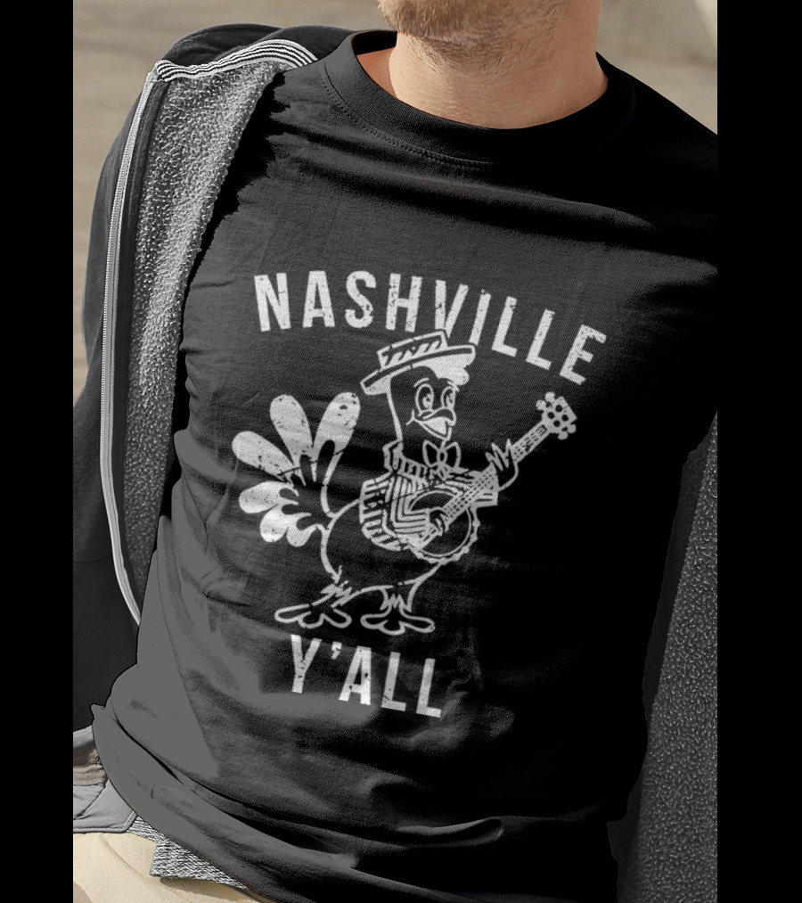 Nashville Y'all Turkey Playing Guitar T-Shirt