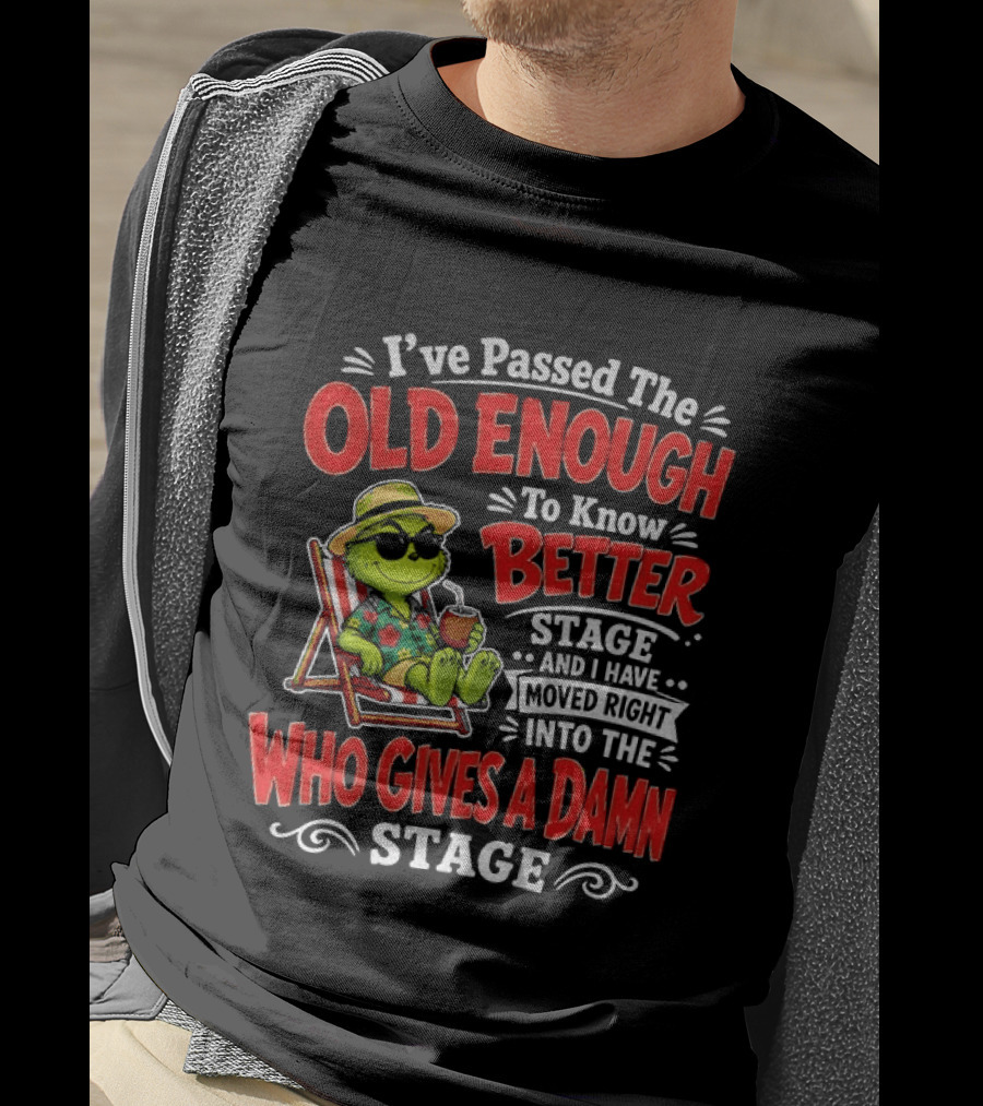 Grinch I've Passed The Old Enough To Know Better Stage Moved Right Into The Who Gives A Damn Stage T-Shirt