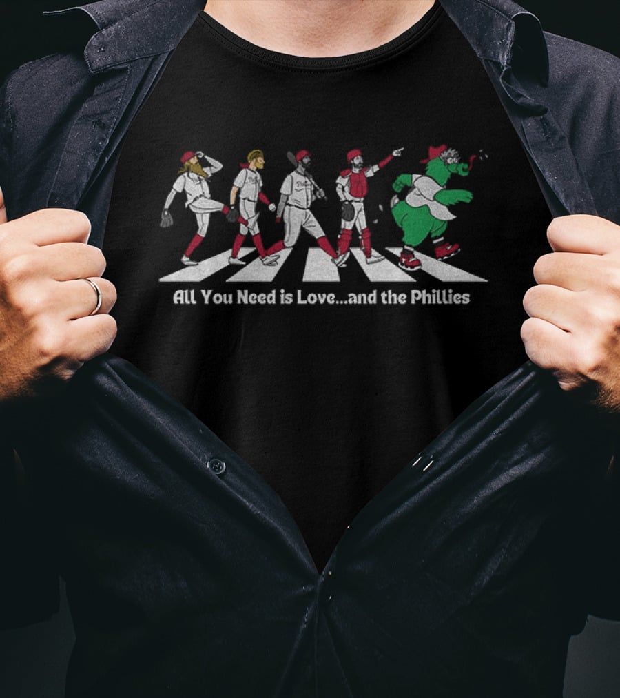 Philadelphia Phillies Abbey Road All You Need Is Love And The Phillies T-Shirt