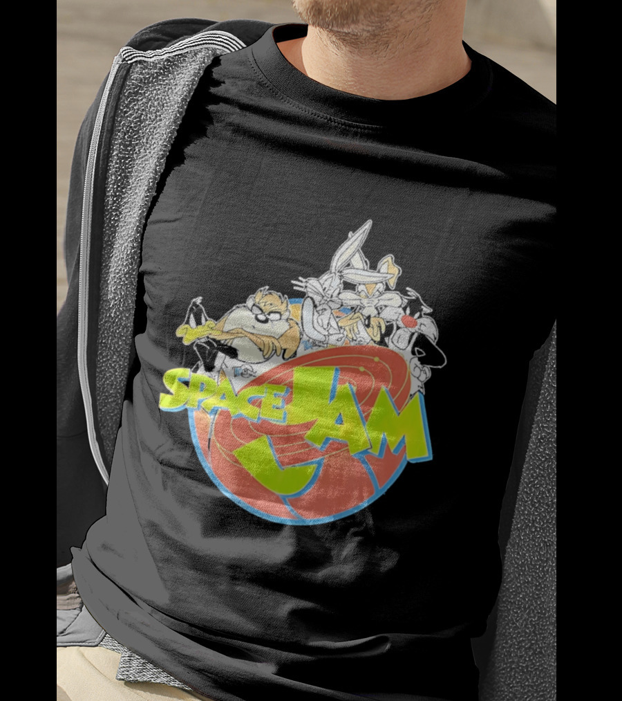Space Jam Looney Tunes Characters Dynamic Pose T-Shirt