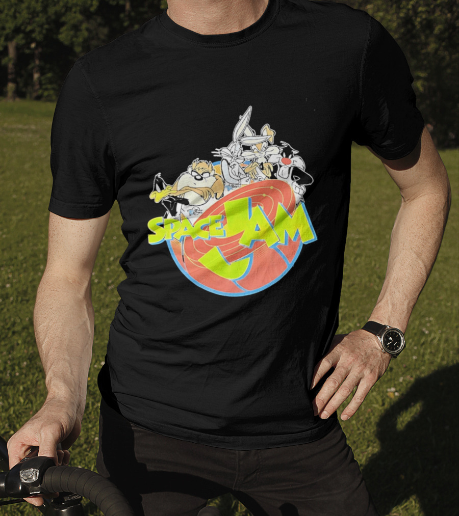 Space Jam Looney Tunes Characters Dynamic Pose T-Shirt