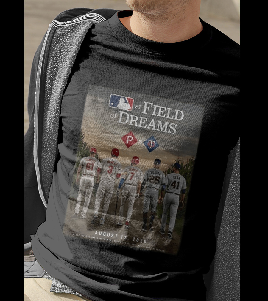 Phillies Vs Twins MLB At Field Of Dreams August 13 2026 T-Shirt