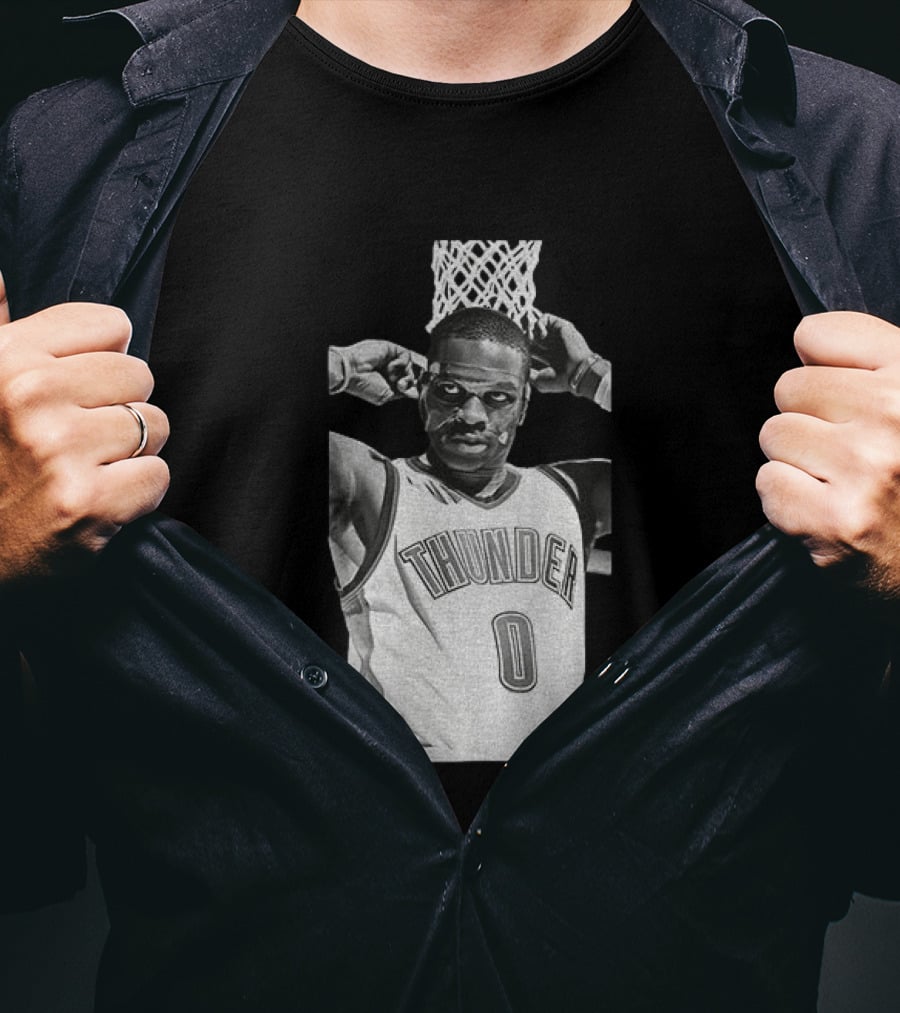 Russell Westbrook Masked OKC Thunder Basketball Legend Iconic Number 0 T-Shirt