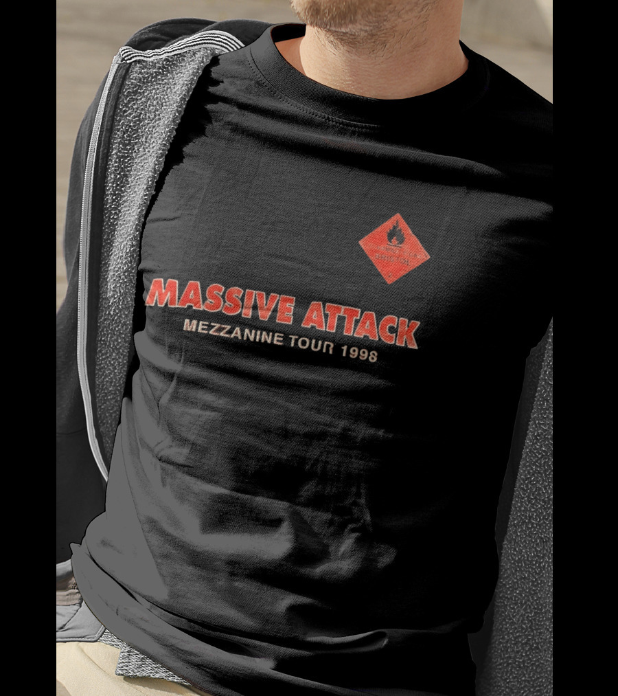 Massive Attack Flammable Gas Bristol Mezzanine Tour 1998 T-Shirt