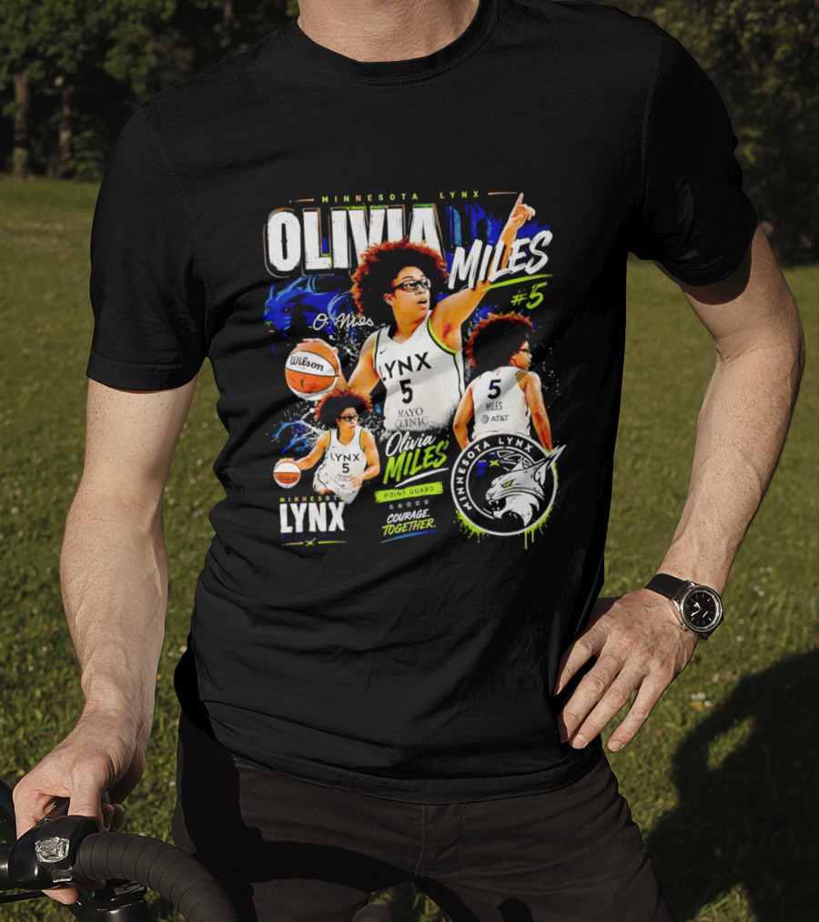 Minnesota Lynx Olivia Miles Number 5 Courage Together Basketball Player T-Shirt