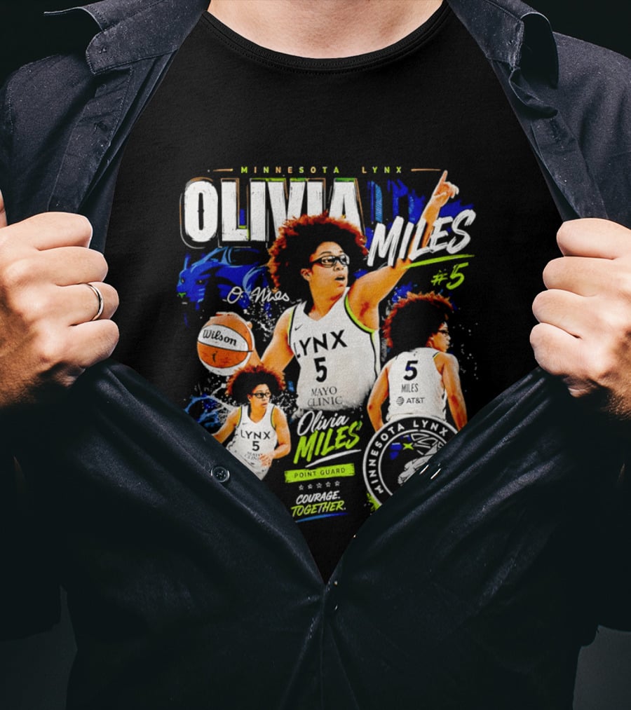 Minnesota Lynx Olivia Miles Number 5 Courage Together Basketball Player T-Shirt