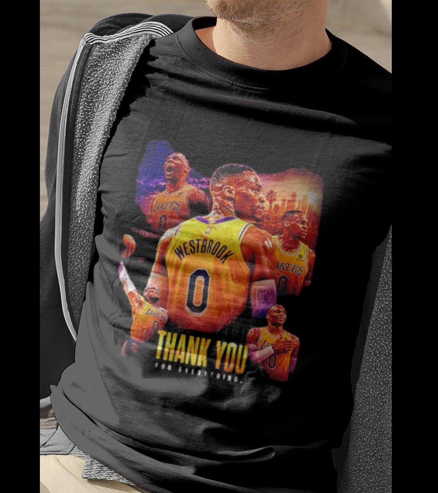 Russell Westbrook Los Angeles Lakers Thank You For Everything T-Shirt