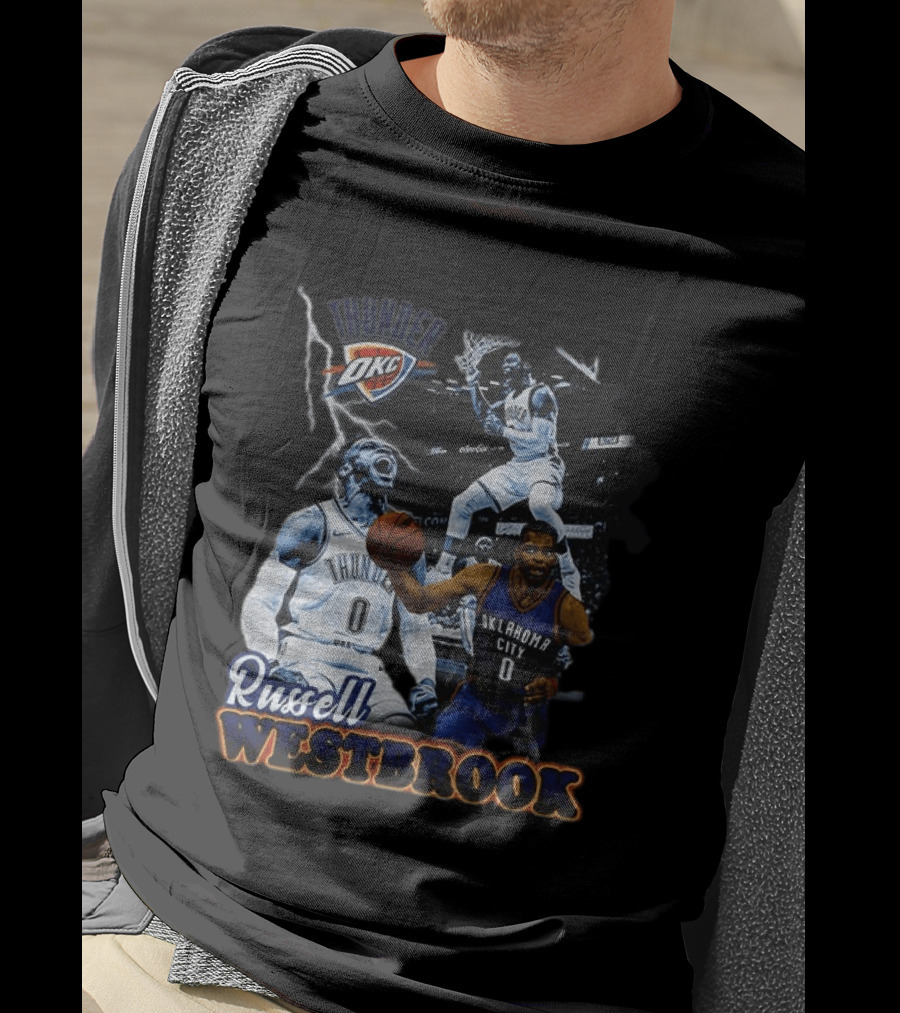Russell Westbrook OKC Thunder Basketball Legend Collage T-Shirt