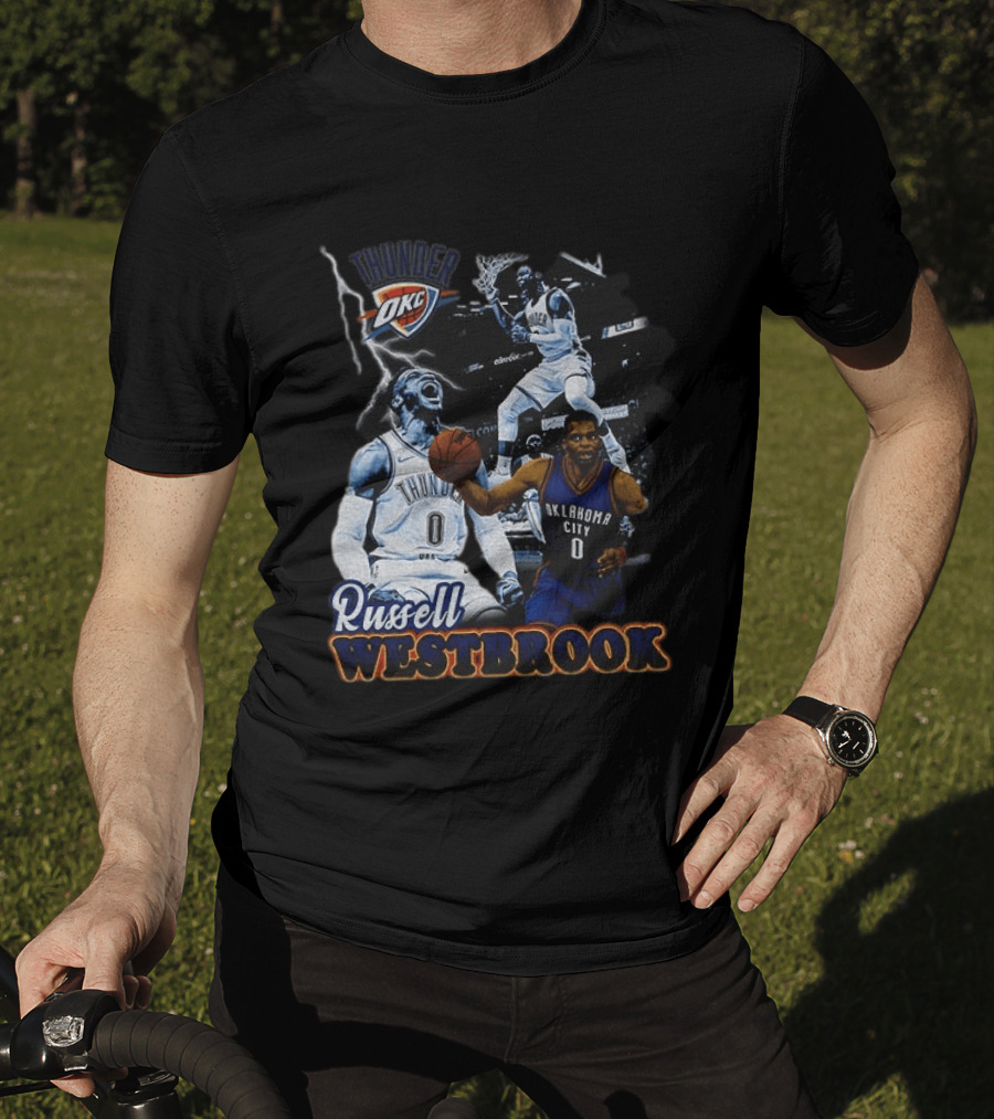 Russell Westbrook OKC Thunder Basketball Legend Collage T-Shirt