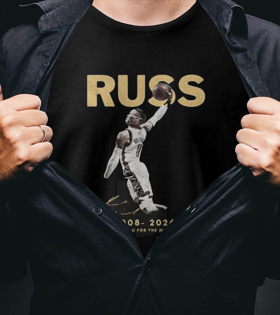 RUSS Russell Westbrook 2008 2026 Thank You For The Memories T-Shirt