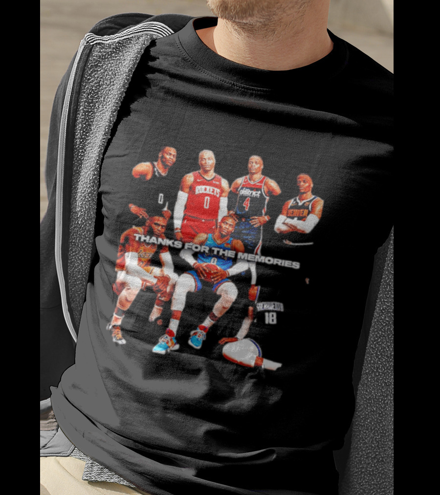 Russell Westbrook Thank You For The Memories OKC Thunder Rockets Wizards Denver T-Shirt