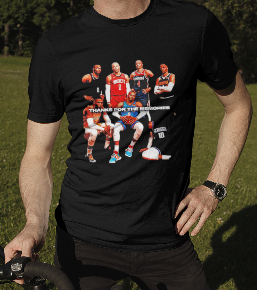 Russell Westbrook Thank You For The Memories OKC Thunder Rockets Wizards Denver T-Shirt