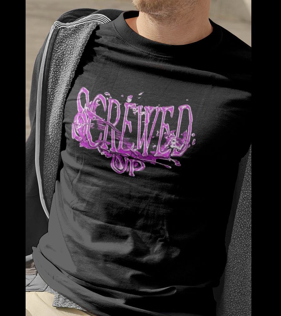 Screwed Up Purp Splash Effect T-Shirt