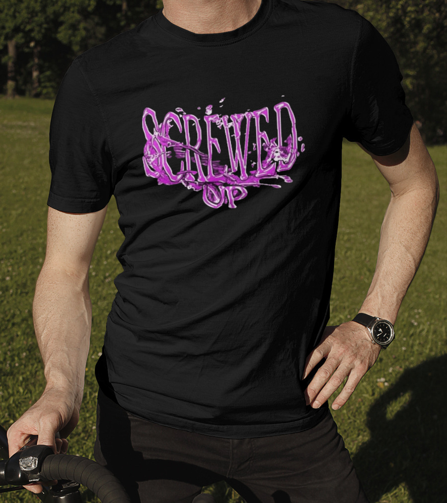 Screwed Up Purp Splash Effect T-Shirt