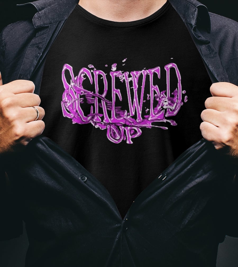 Screwed Up Purp Splash Effect T-Shirt
