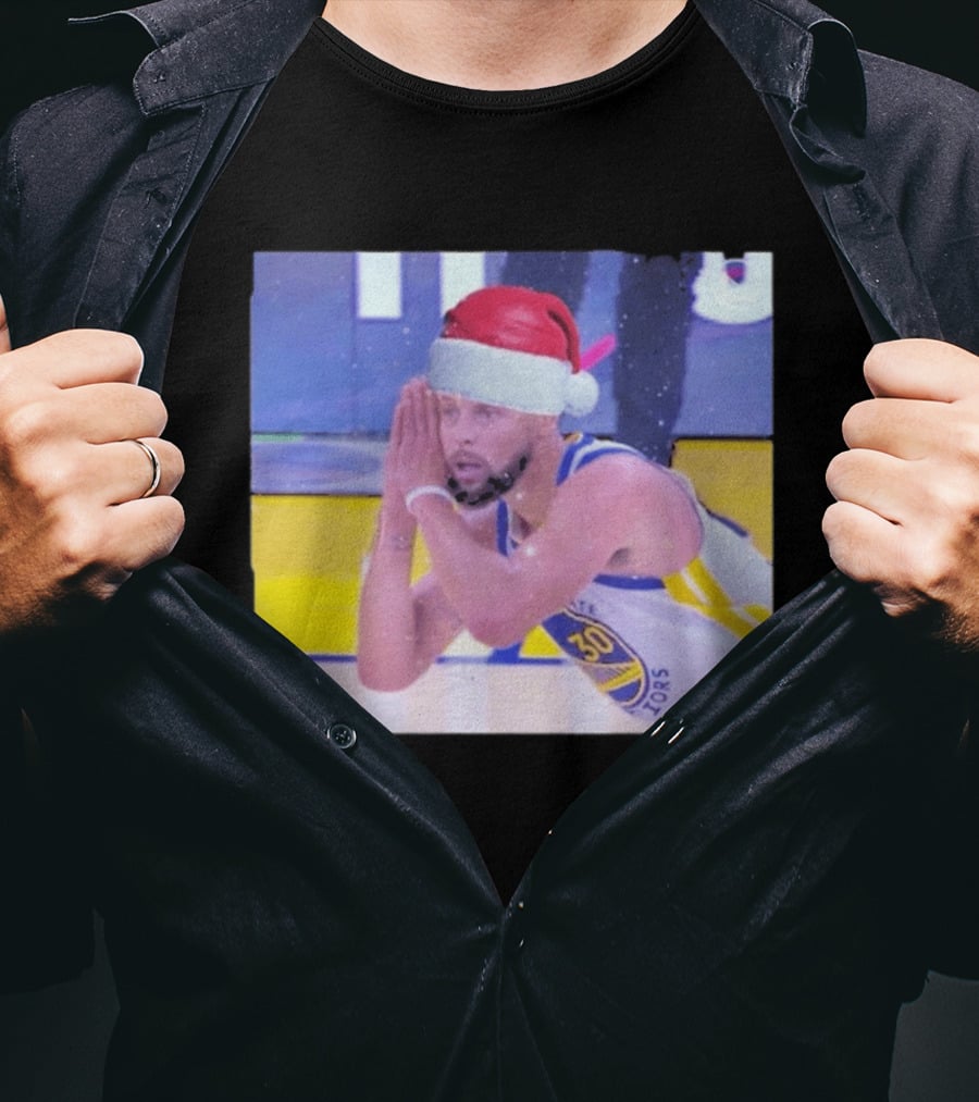 Steph Curry Night Night Xmas 2026 Santa Hat Basketball Fan Holiday T-Shirt