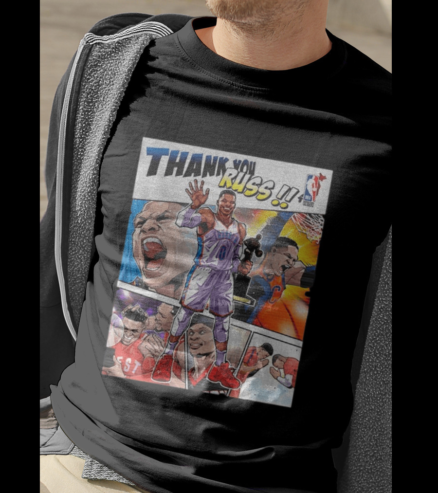 Thank You Russ NBA Tribute Mister Triple Double Legend Iconic Moments T-Shirt