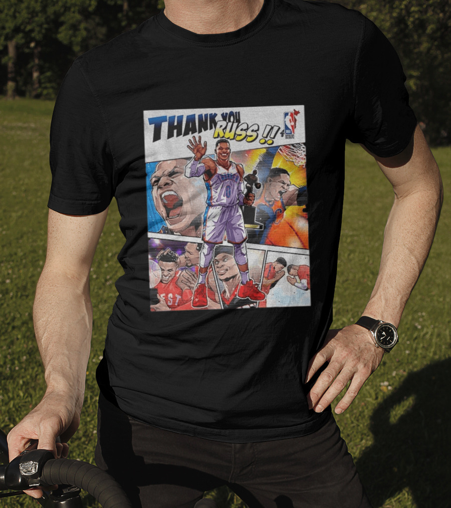 Thank You Russ NBA Tribute Mister Triple Double Legend Iconic Moments T-Shirt