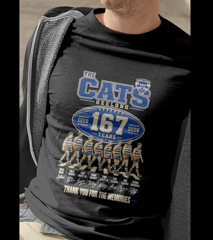 The Cats Geelong 1859 2026 167 Years Thank You For The Memories T-Shirt