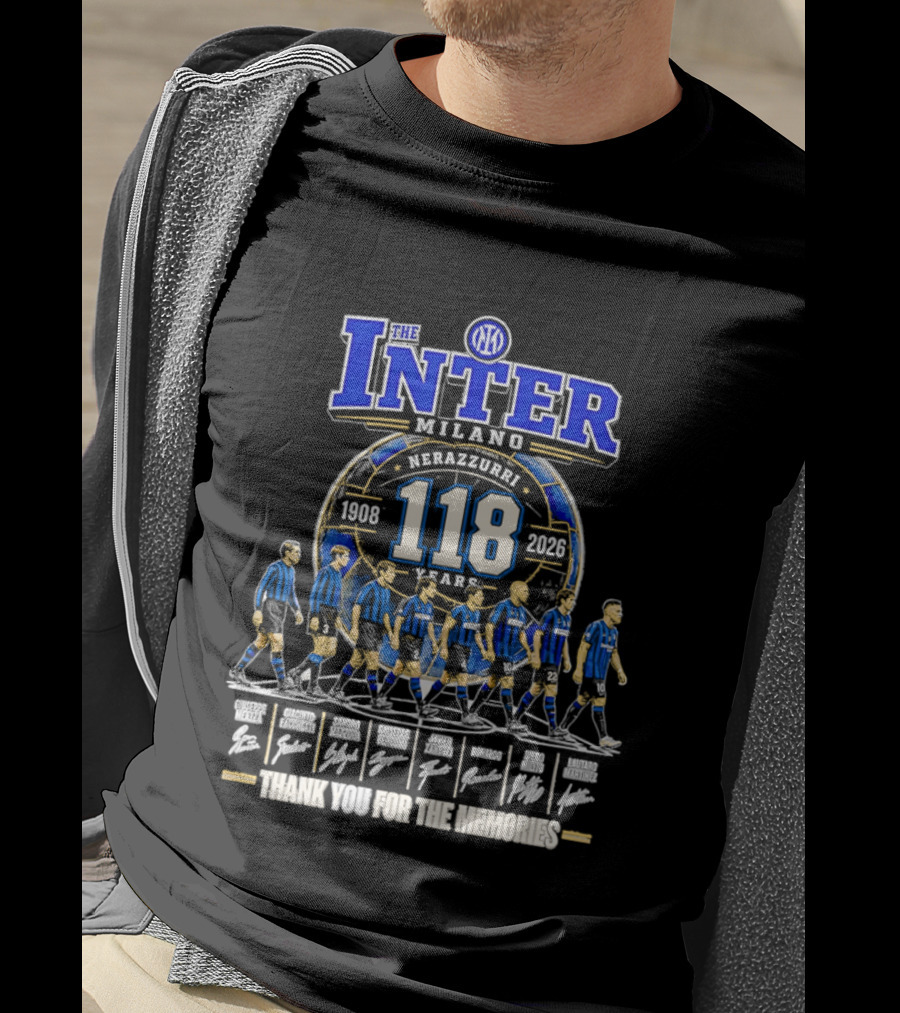 The Inter Milano 118 Years 1908 2026 Nerazzurri Thank You For The Memories T-Shirt