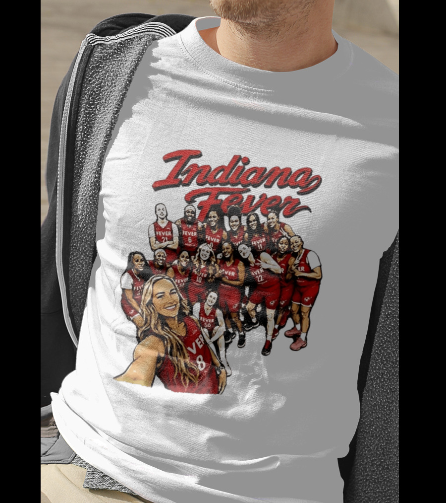 Indiana Fever Team Selfie Caitlin Clark Sophie Cunningham T-Shirt
