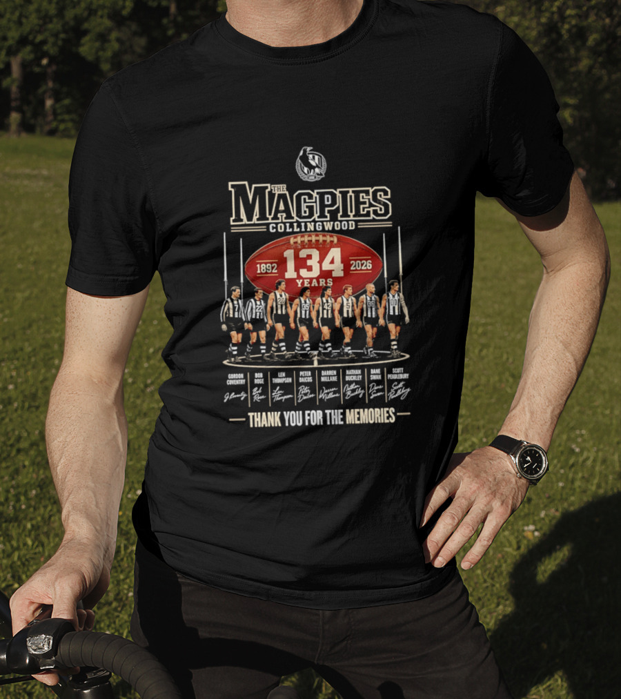 The Magpies Collingwood 1892 2026 134 Years Thank You For The Memories T-Shirt