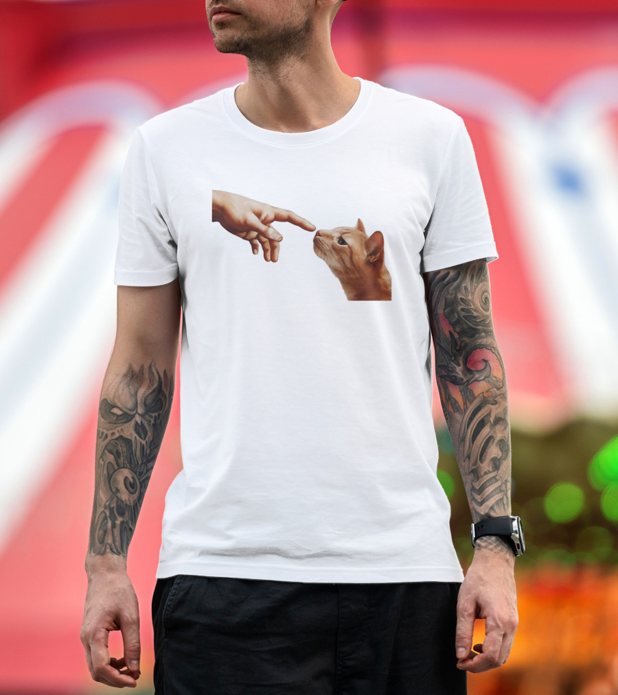 The Creation Of Adam Cat Edition T-Shirt