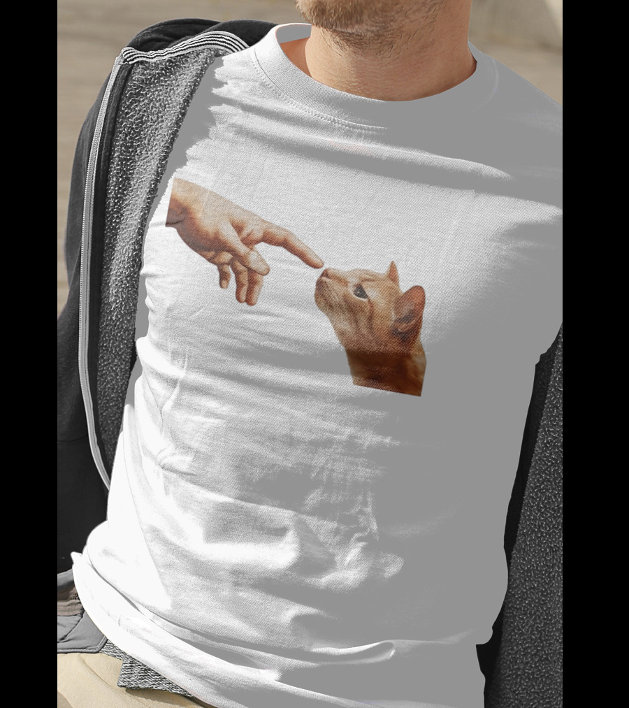 The Creation Of Adam Cat Edition T-Shirt