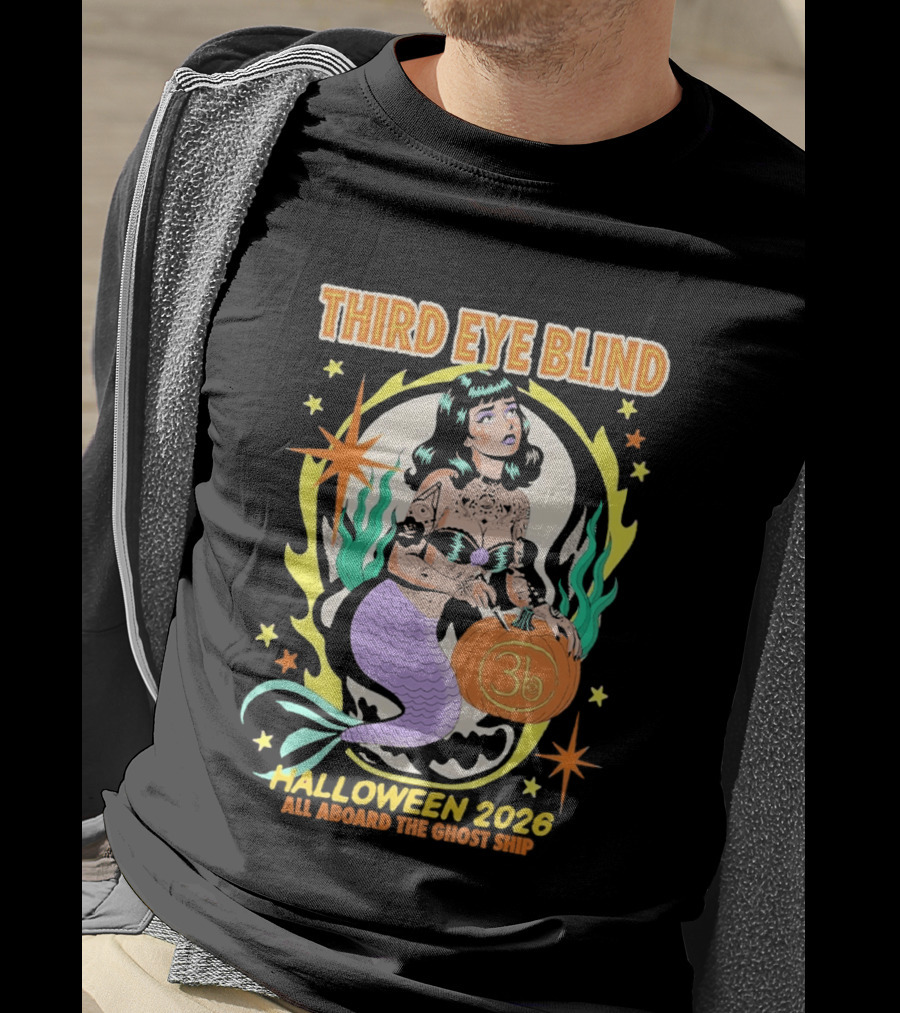 Third Eye Blind Halloween 2026 Mermaid All Aboard The Ghost Ship T-Shirt