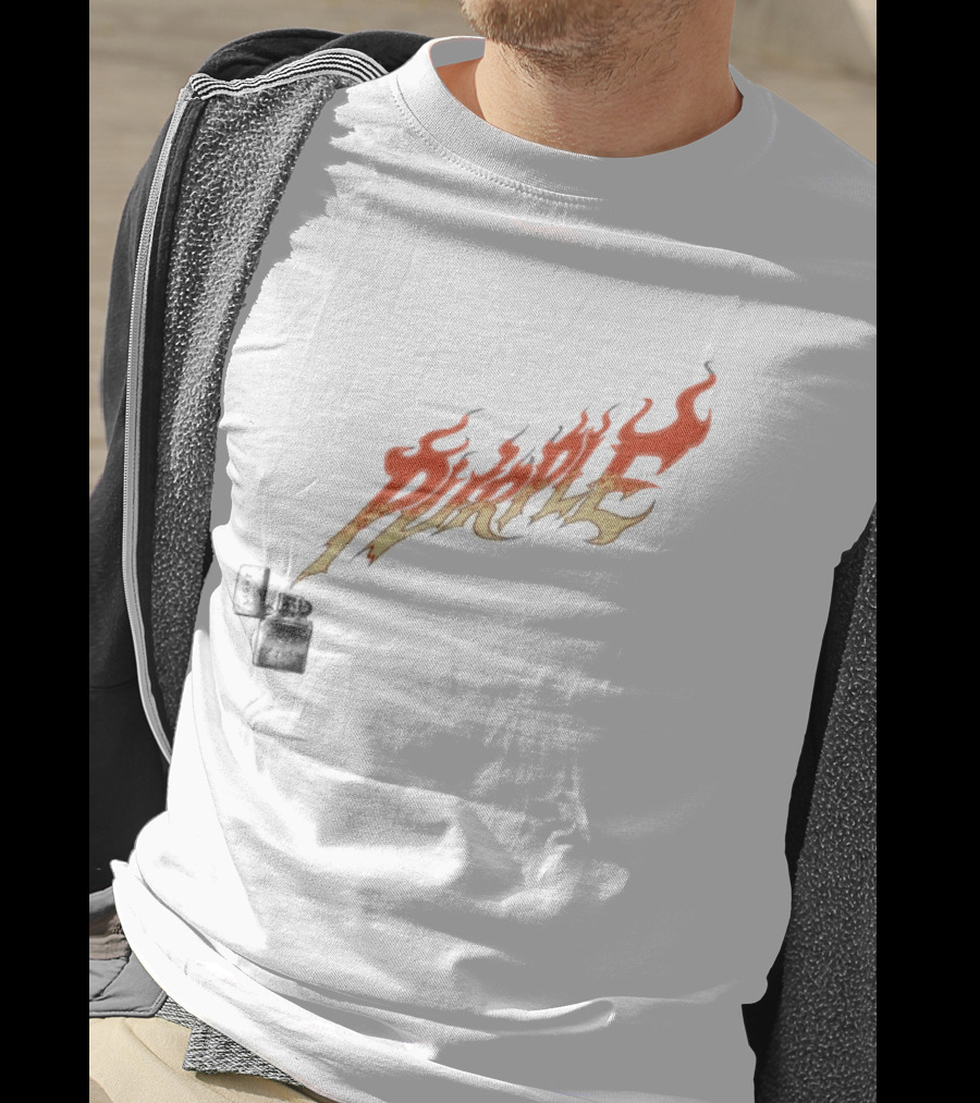 Purple Light My Fire Flame Zippo T-Shirt