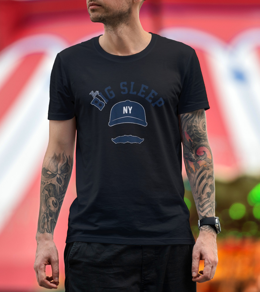 The Big Sleep NY Baseball Cap Moustache T-Shirt