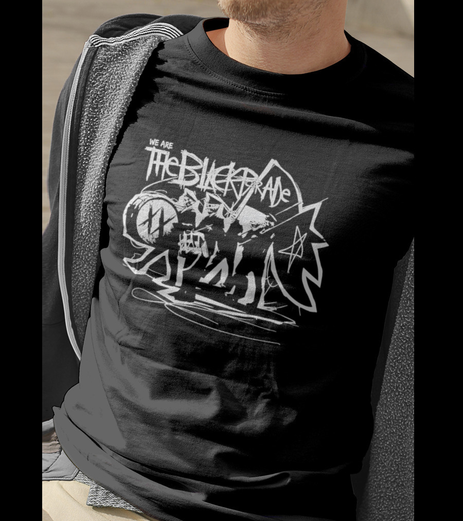 The Black Parade Skeleton Marching Band Drummer Flag Sketch T-Shirt